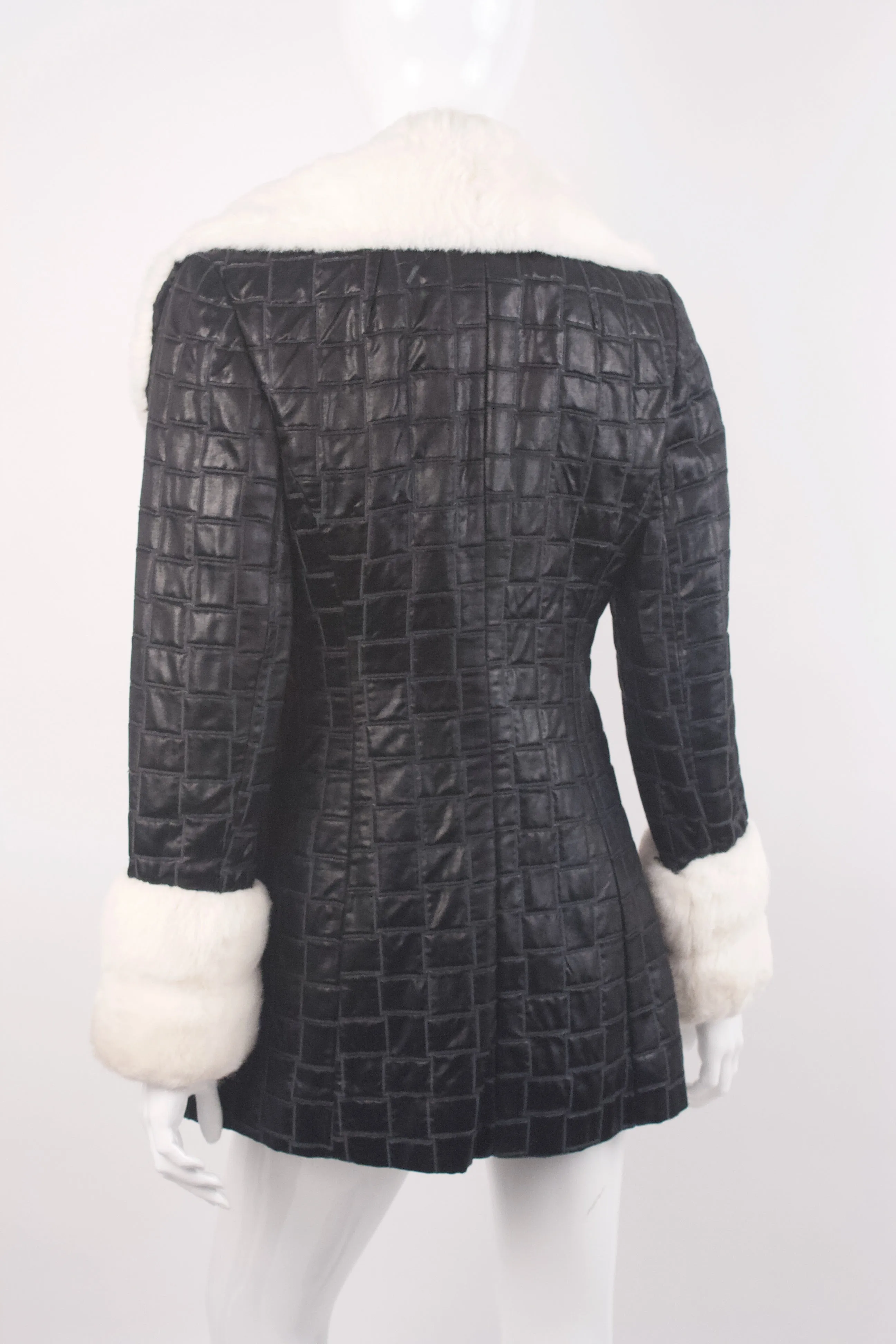 1960s Vintage LILLI ANN Quilted Coat with Faux Fur