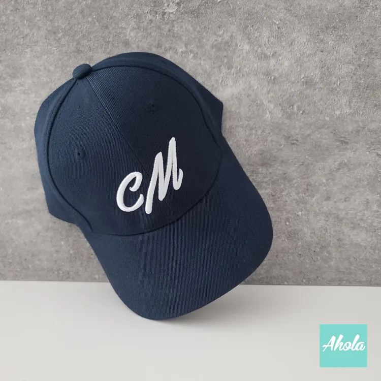 3D Embroidered Baseball Cap with 2 Letters - Hand-embroidered Personalized Cap