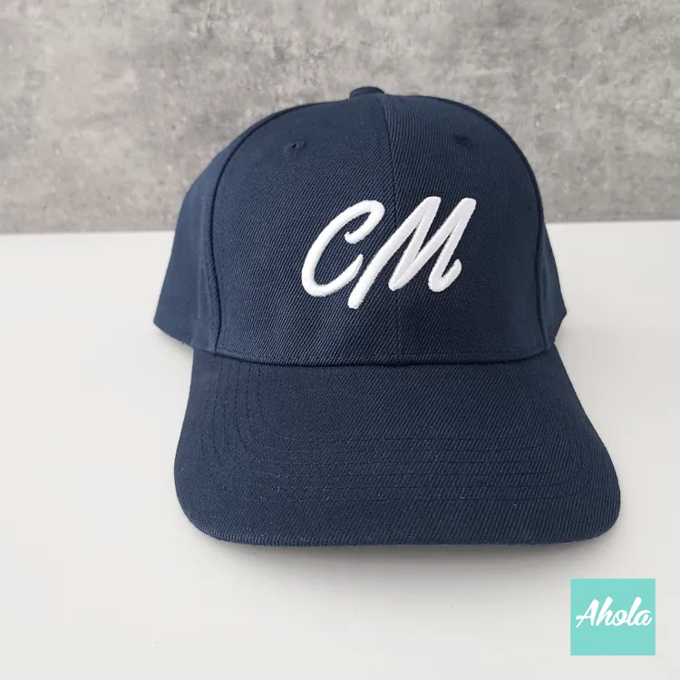 3D Embroidered Baseball Cap with 2 Letters - Hand-embroidered Personalized Cap