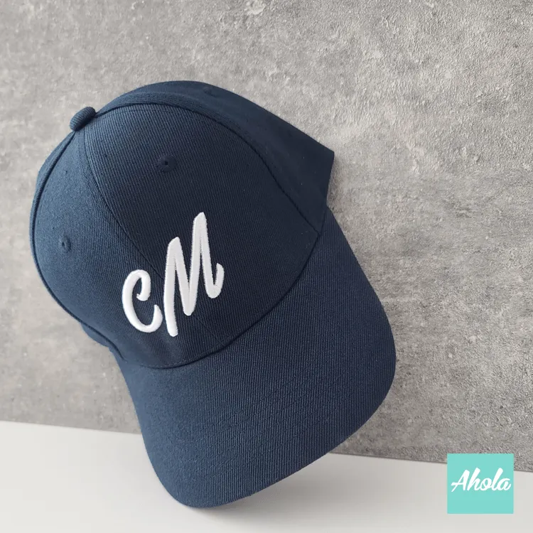 3D Embroidered Baseball Cap with 2 Letters - Hand-embroidered Personalized Cap