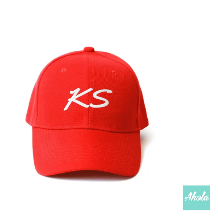 3D Embroidered Baseball Cap with 2 Letters - Hand-embroidered Personalized Cap