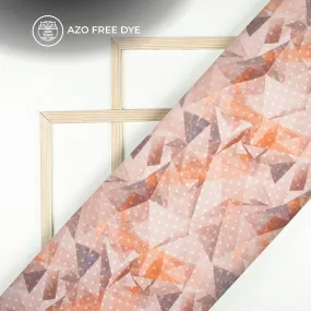 Abstract Jacquard Satin Fabric with Digital Print in Dusty Orange - 56 Width