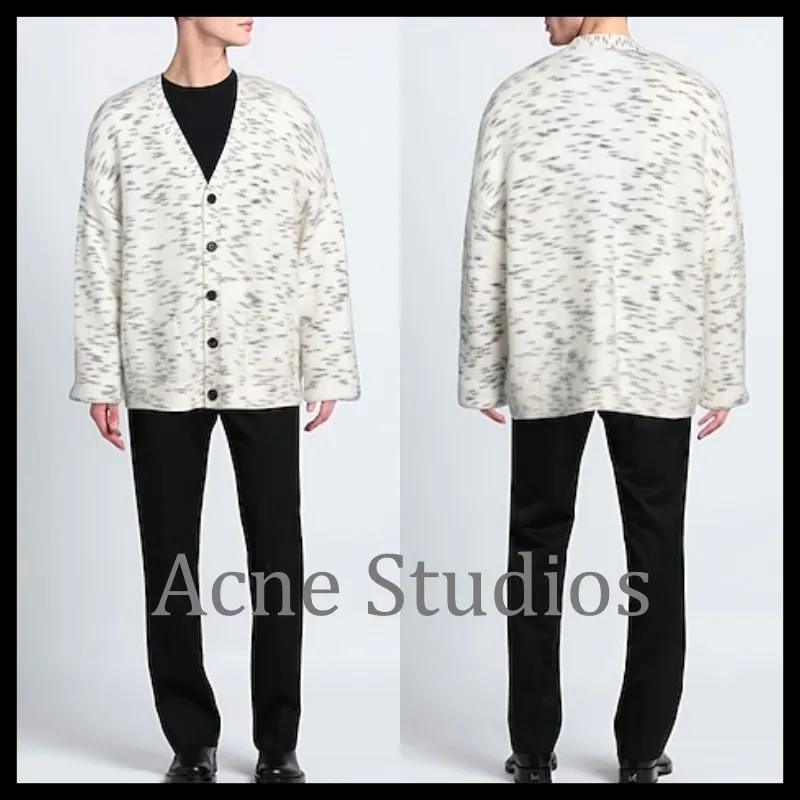 Acne Studios Unisex Wool Nylon Street Style Bi-color Plain Logo Designers.