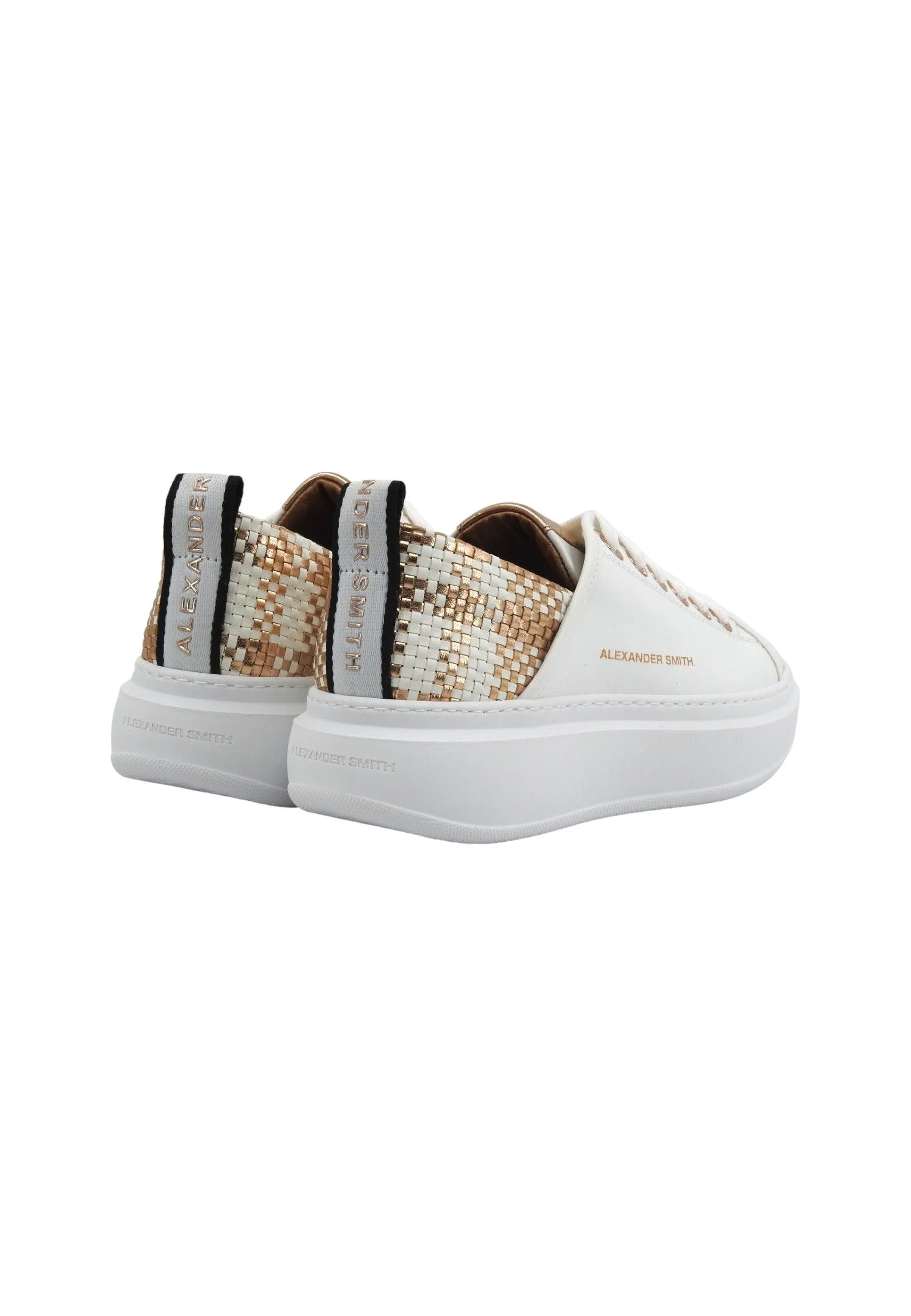 ALEXANDER SMITH Wembley Women's Sneakers in White and Copper - WYW0421