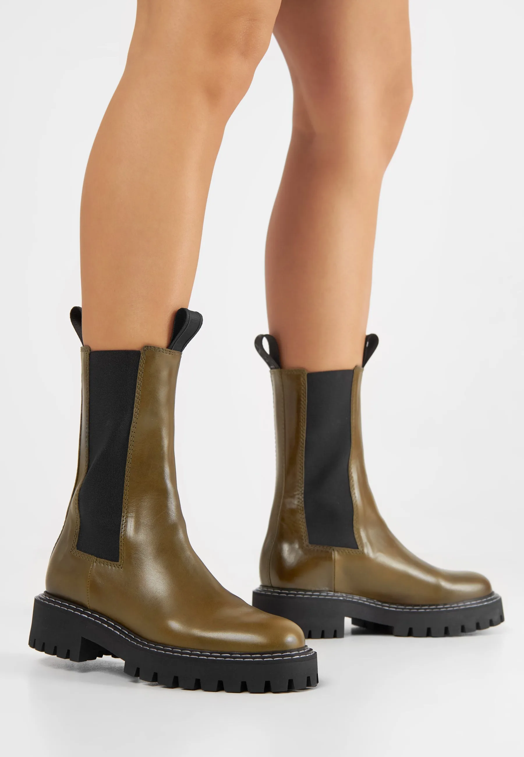 Angie Chelsea Olive Boot