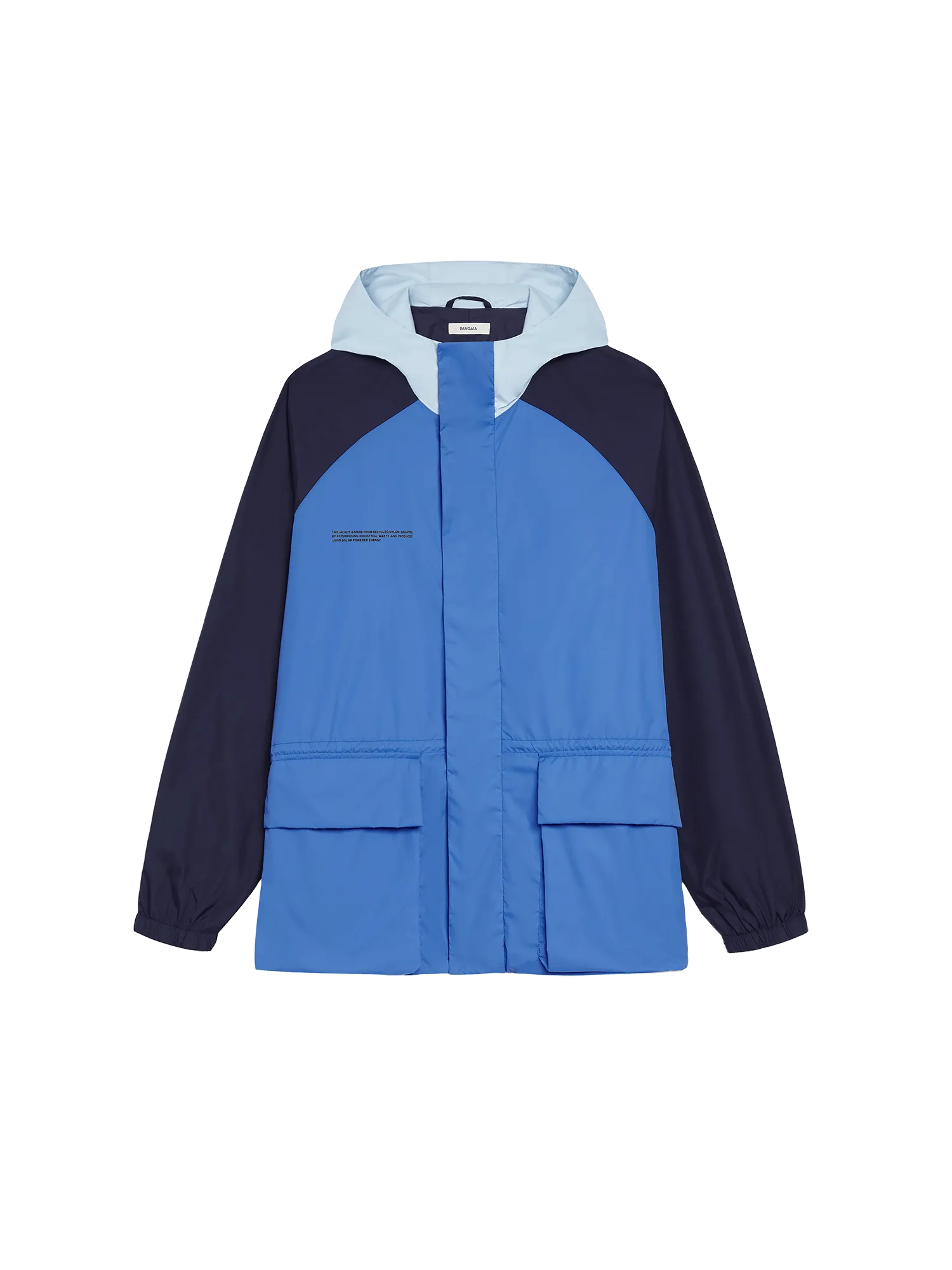 Archive Recycled Nylon Color Block Jacket in Cerulean Blue