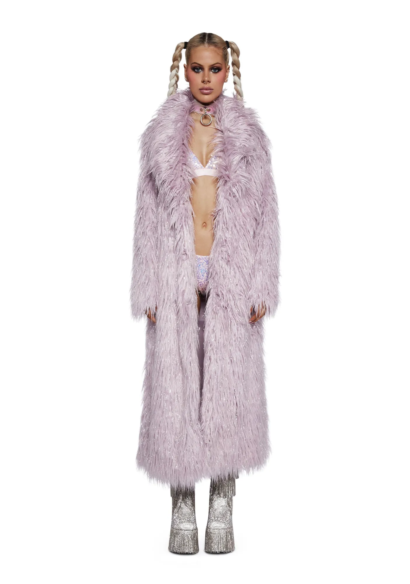 Arctic Purple Faux Fur Coat by Astro - Shop Now