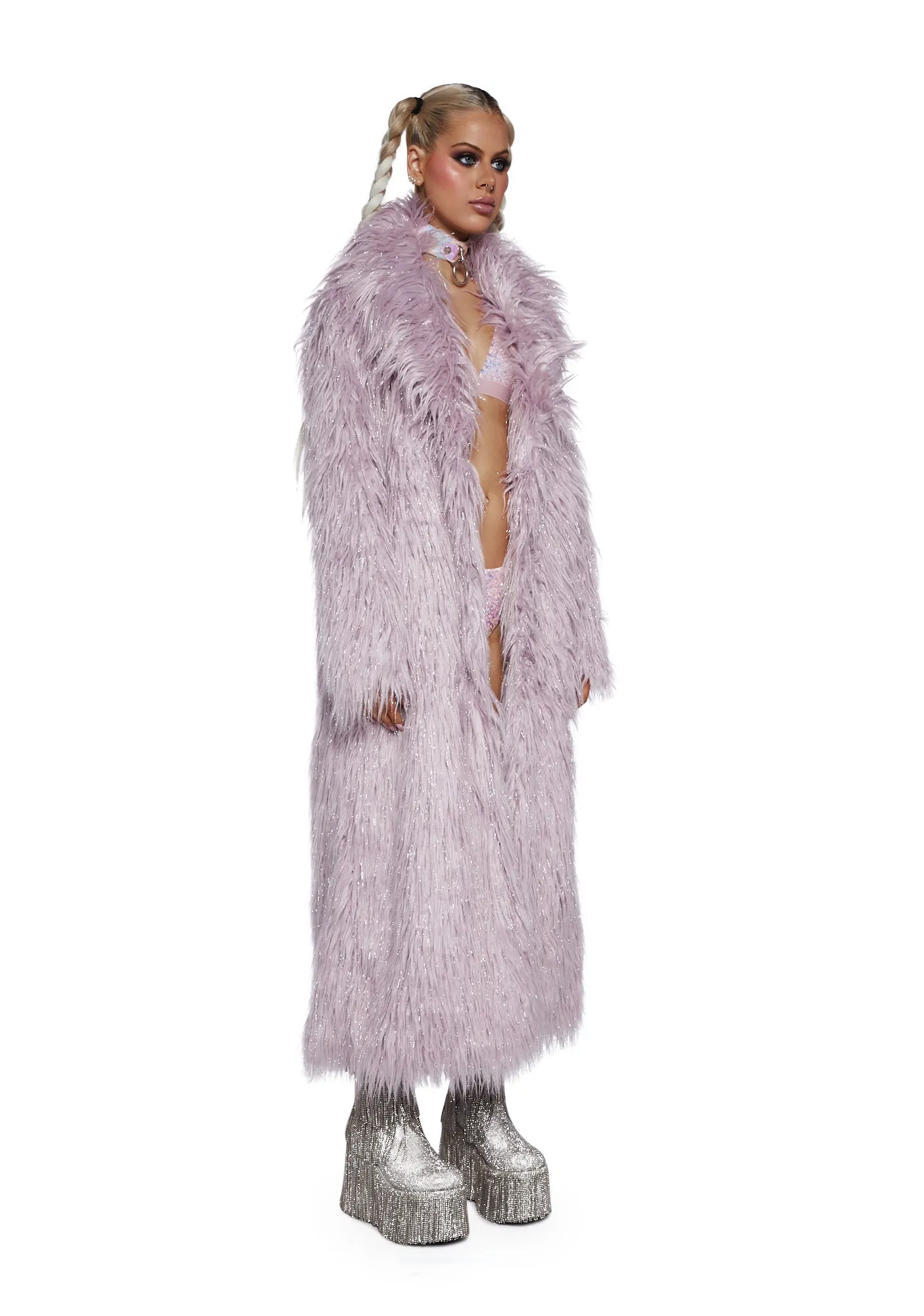 Arctic Purple Faux Fur Coat by Astro - Shop Now