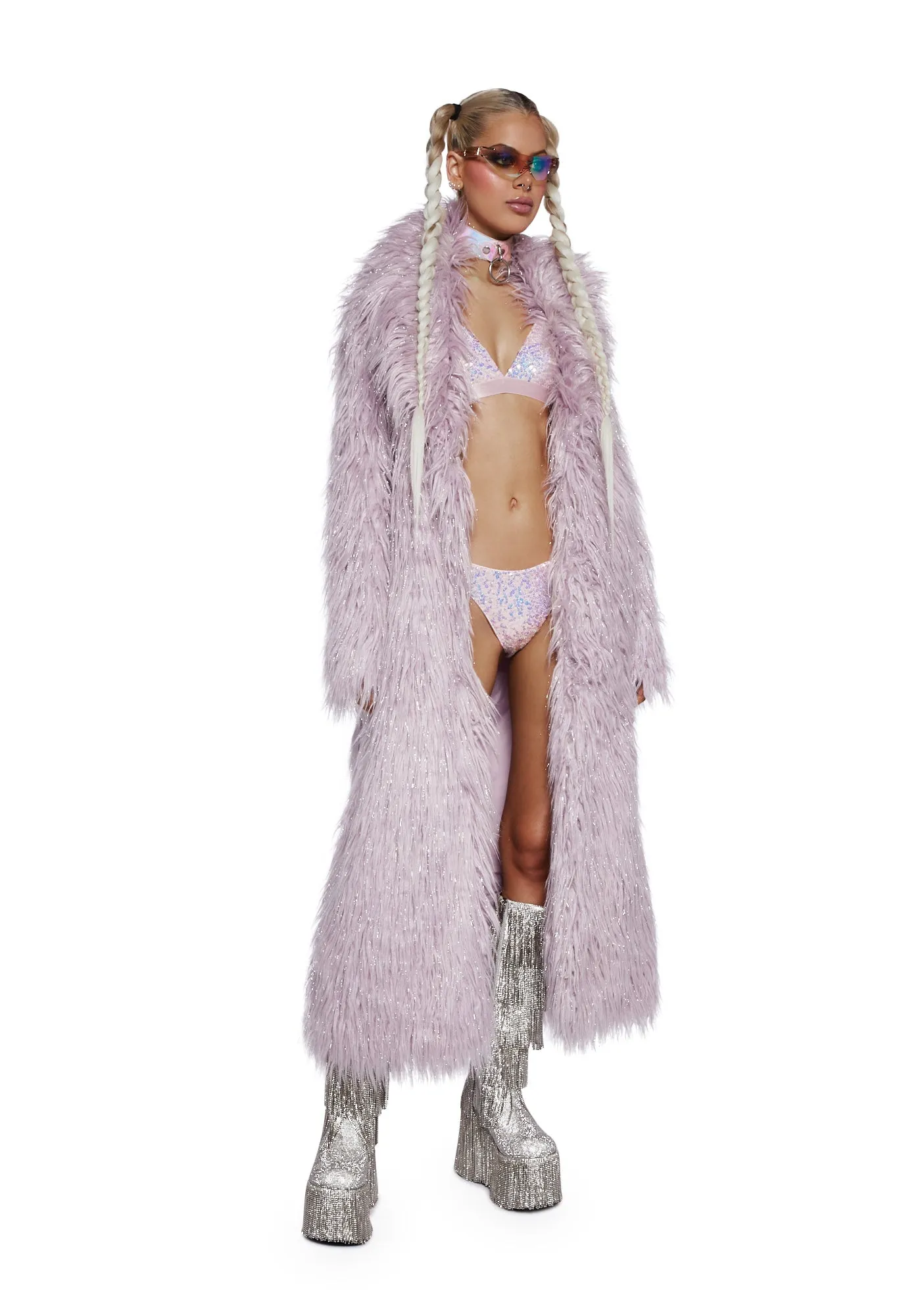 Arctic Purple Faux Fur Coat by Astro - Shop Now