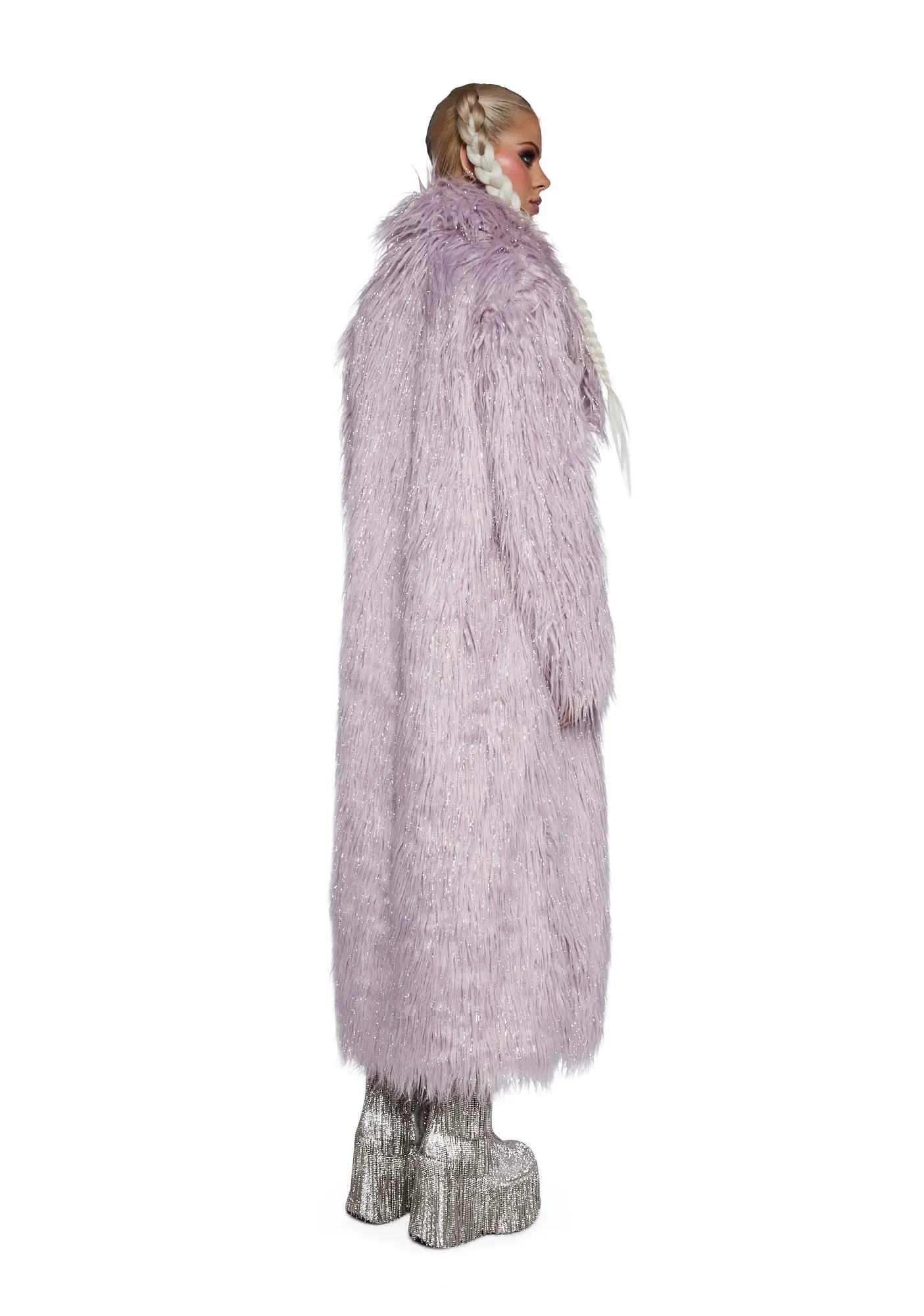 Arctic Purple Faux Fur Coat by Astro - Shop Now