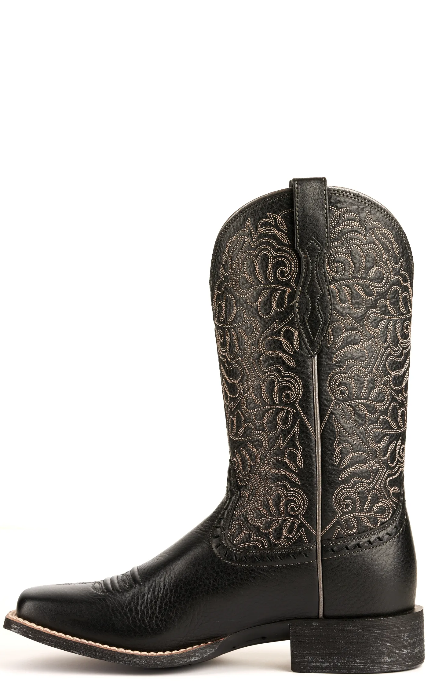 Ariat Women's Black Deertan Wide Square Toe Cowboy Boots