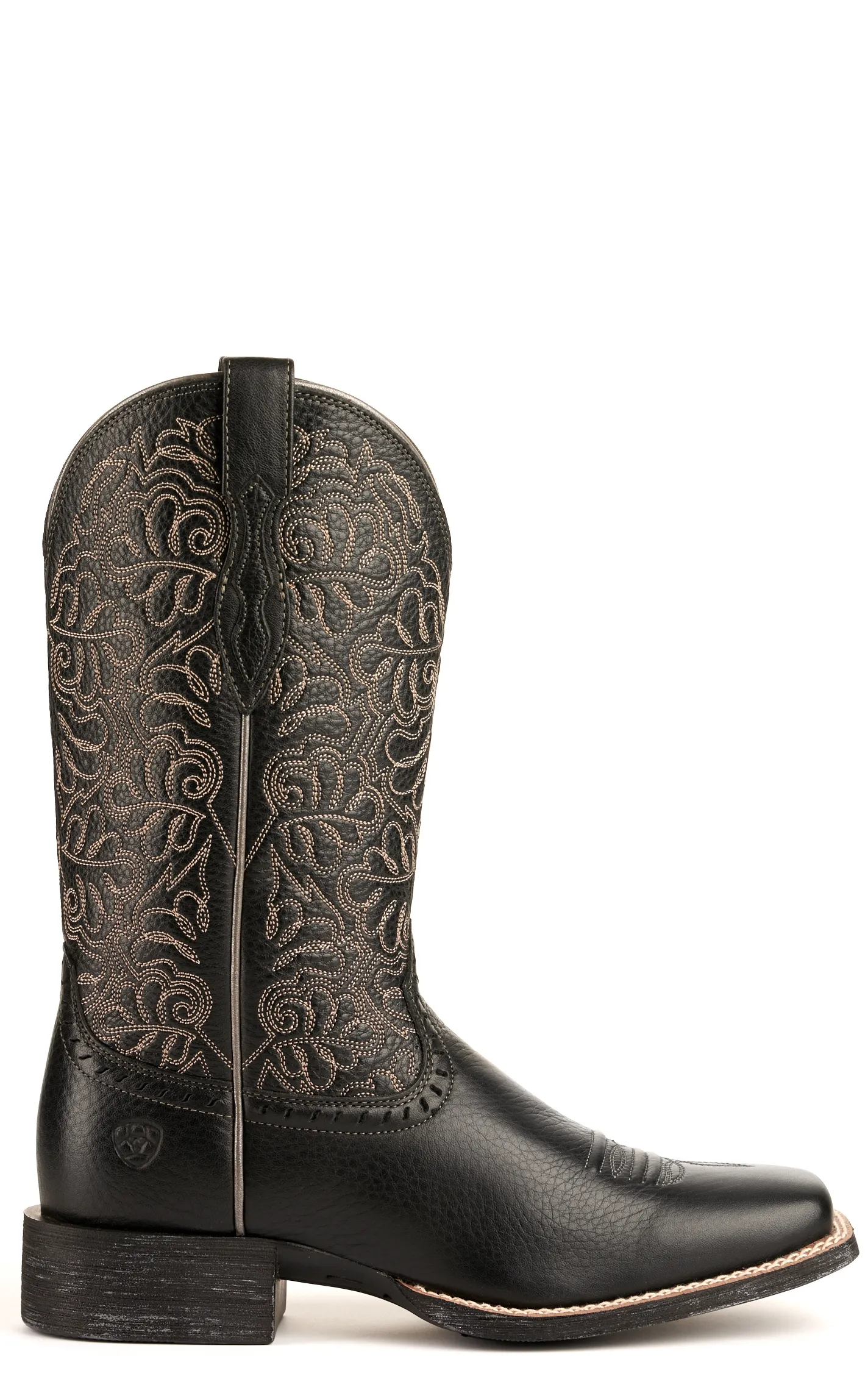 Ariat Women's Black Deertan Wide Square Toe Cowboy Boots