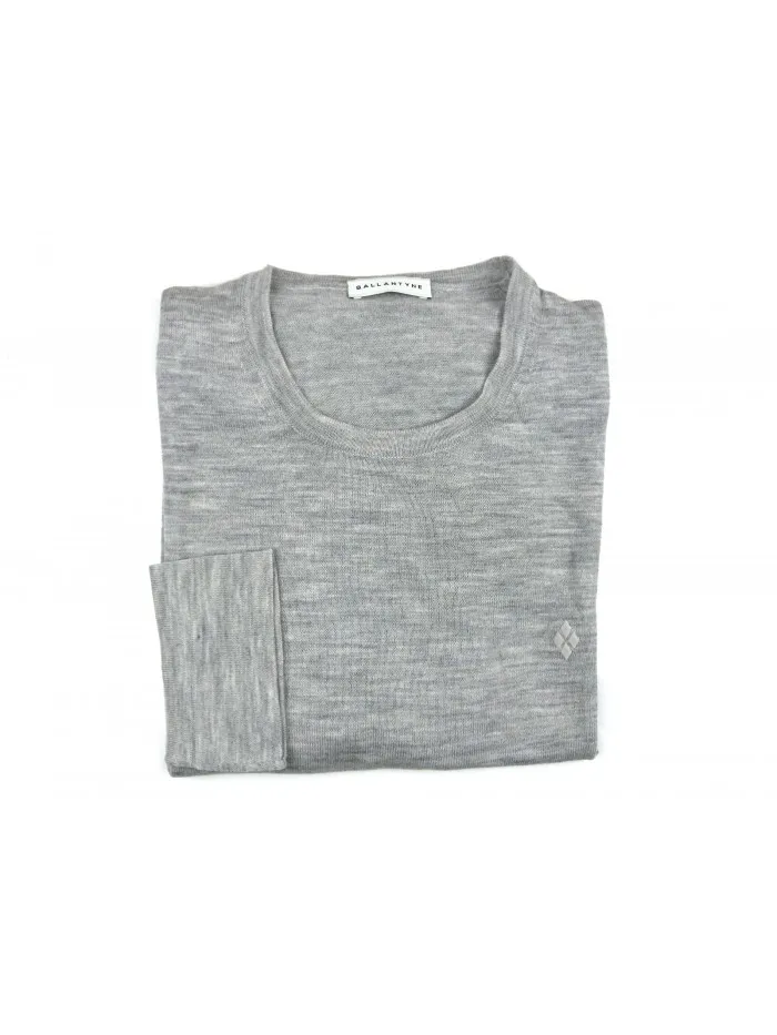 Ballantyne Men's Gray Gravel R-Neck Sweater - Shop Now