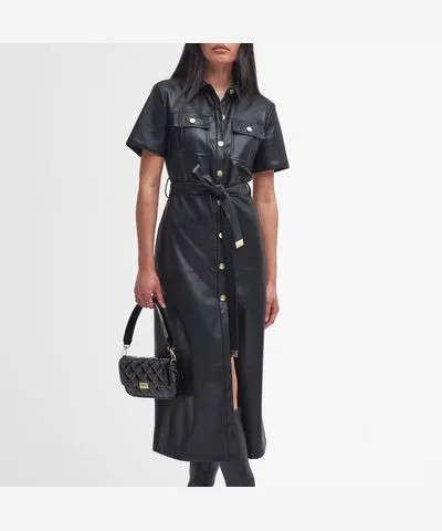 Barbour International Aria Faux Leather Midi Dress for Women