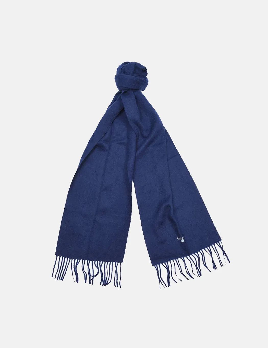 Barbour Navy Blue Lambswool Scarf