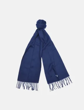 Barbour Navy Blue Lambswool Scarf