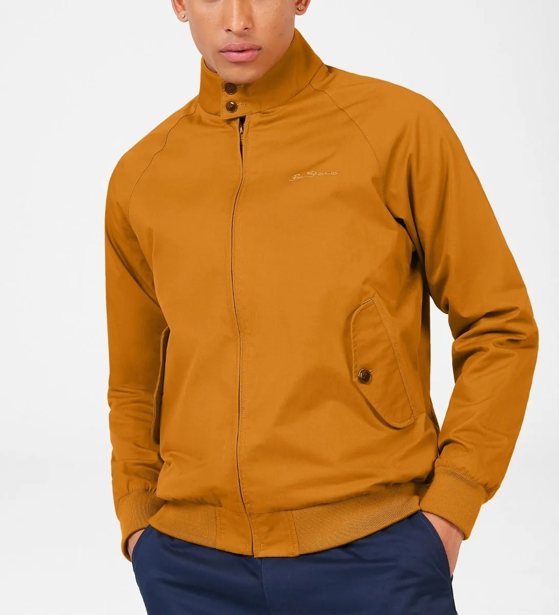 Casual Harrington Jacket from Ben Sherman in Mustard Color