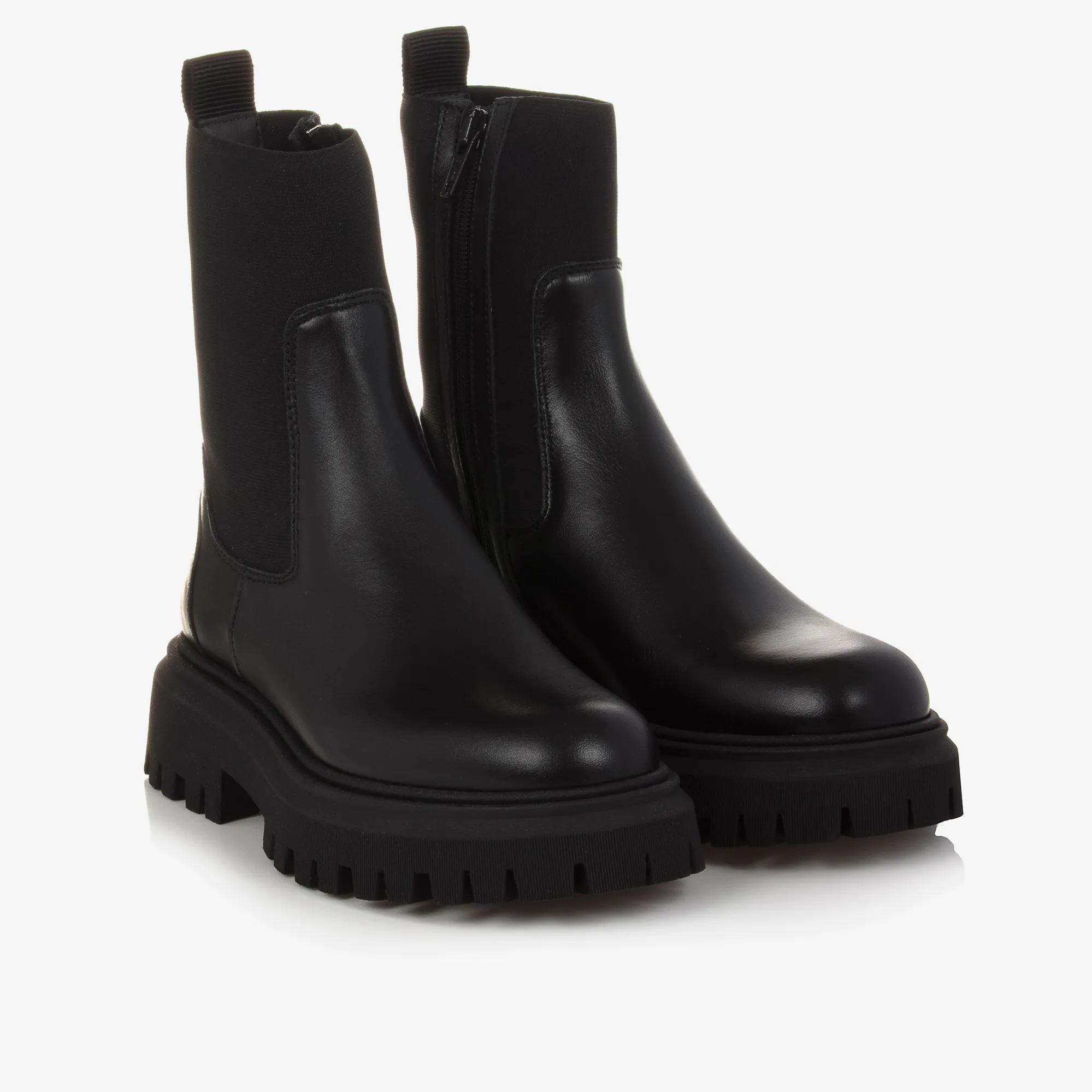 Black Chelsea Leather Boots