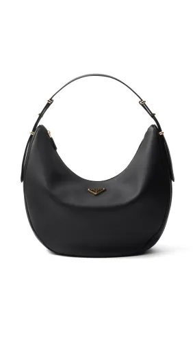 Black Large Leather Shoulder Bag - Arqué.