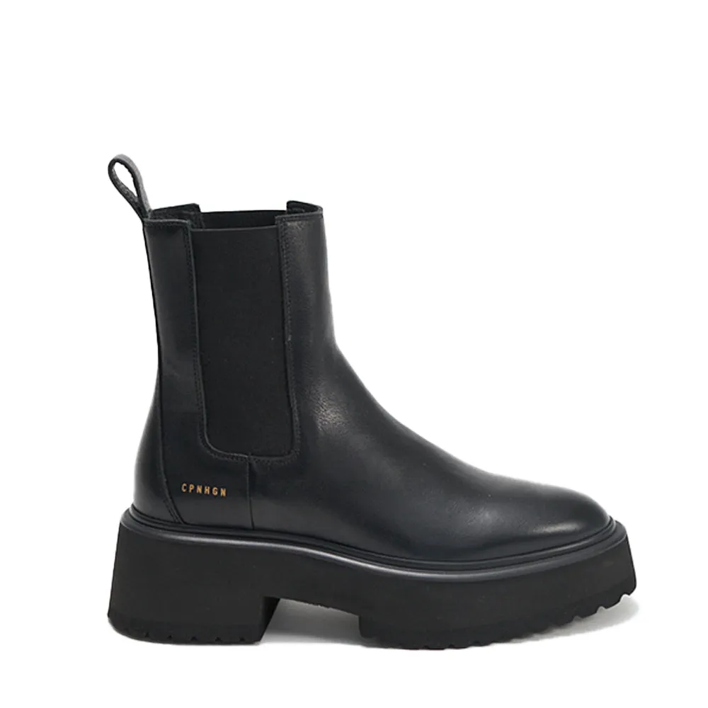 Black Leather Chelsea Boots for Men