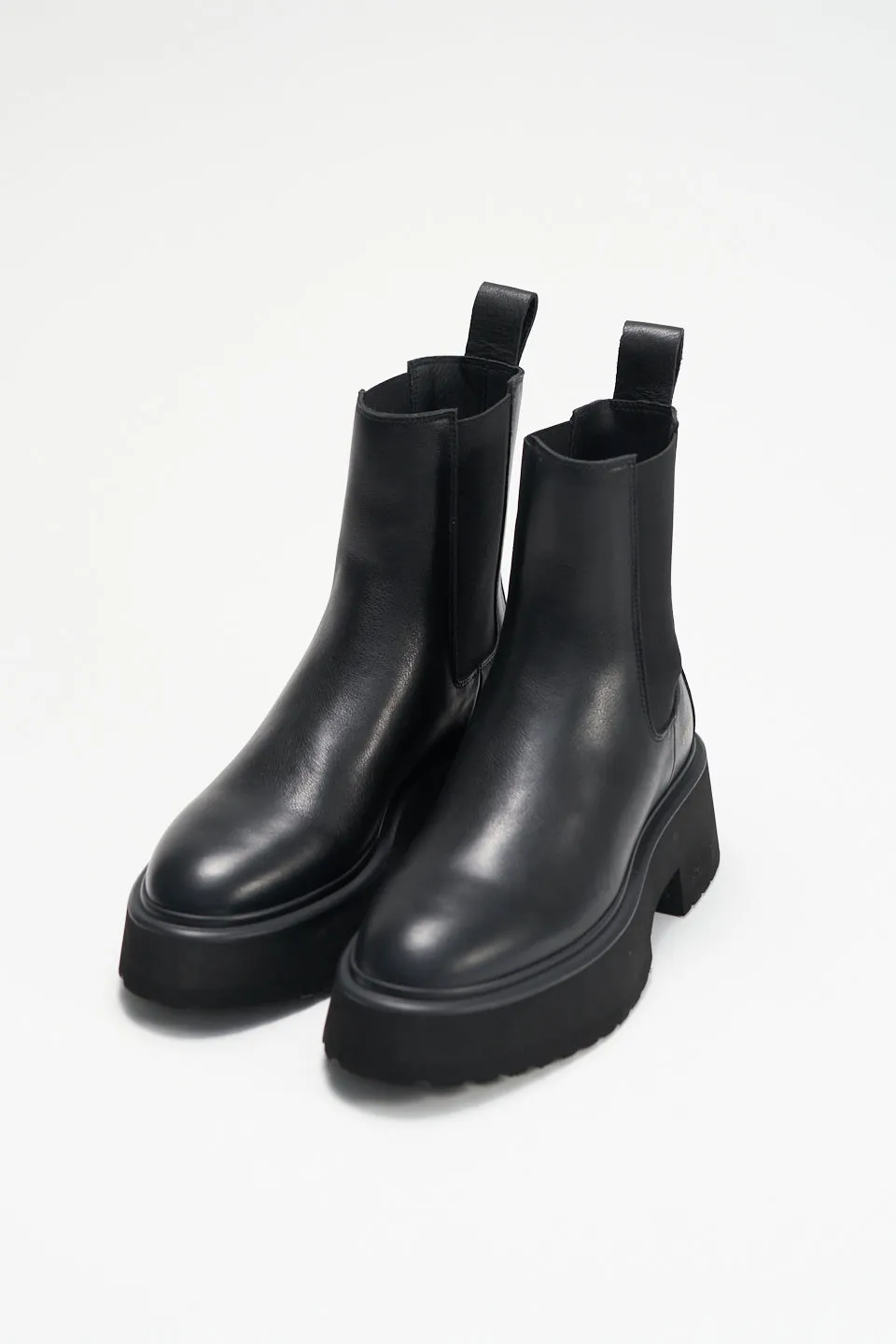 Black Leather Chelsea Boots for Men