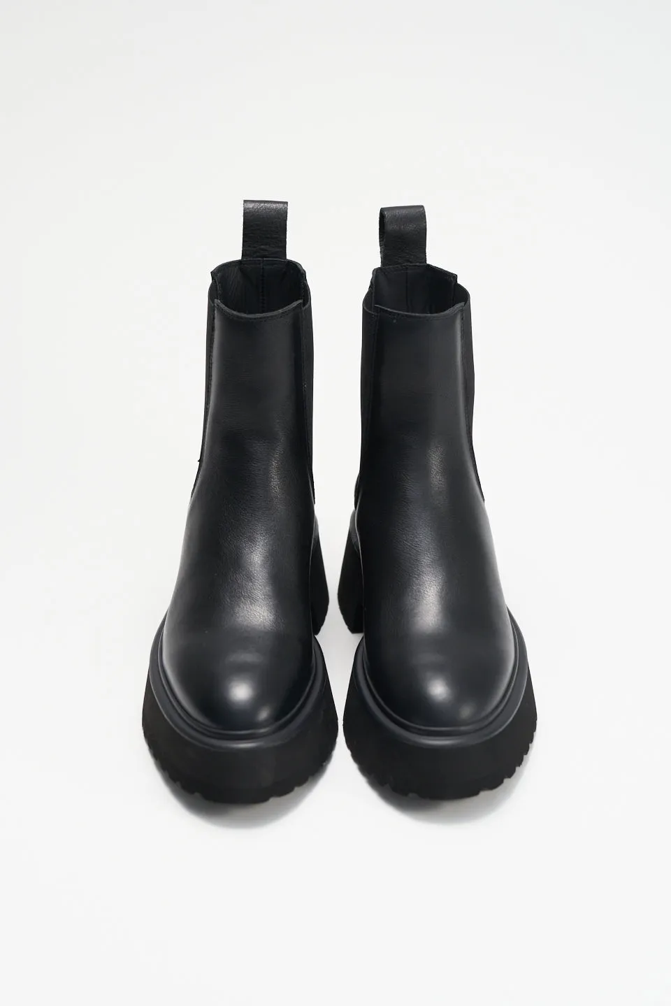 Black Leather Chelsea Boots for Men