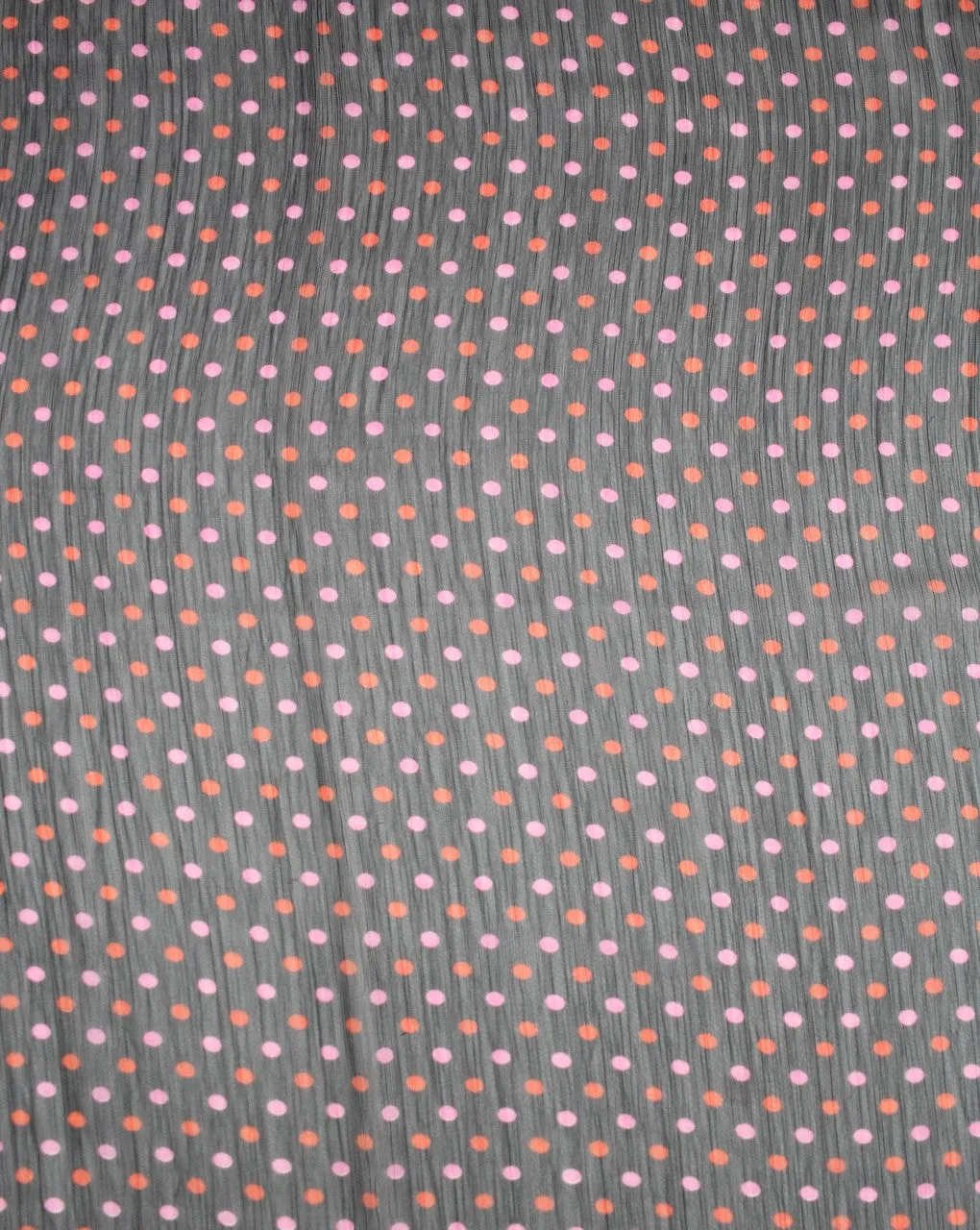 Black Orange Pink Polka Dot Print Chiffon Fabric