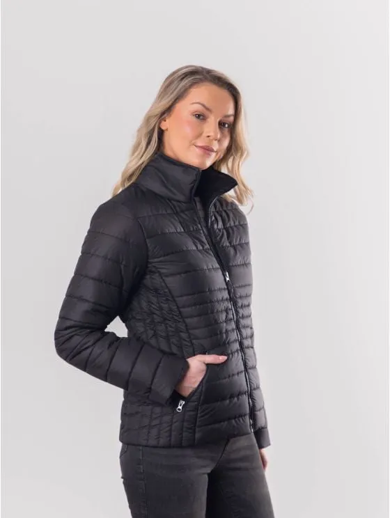 Black Quilted Jolie Coat.