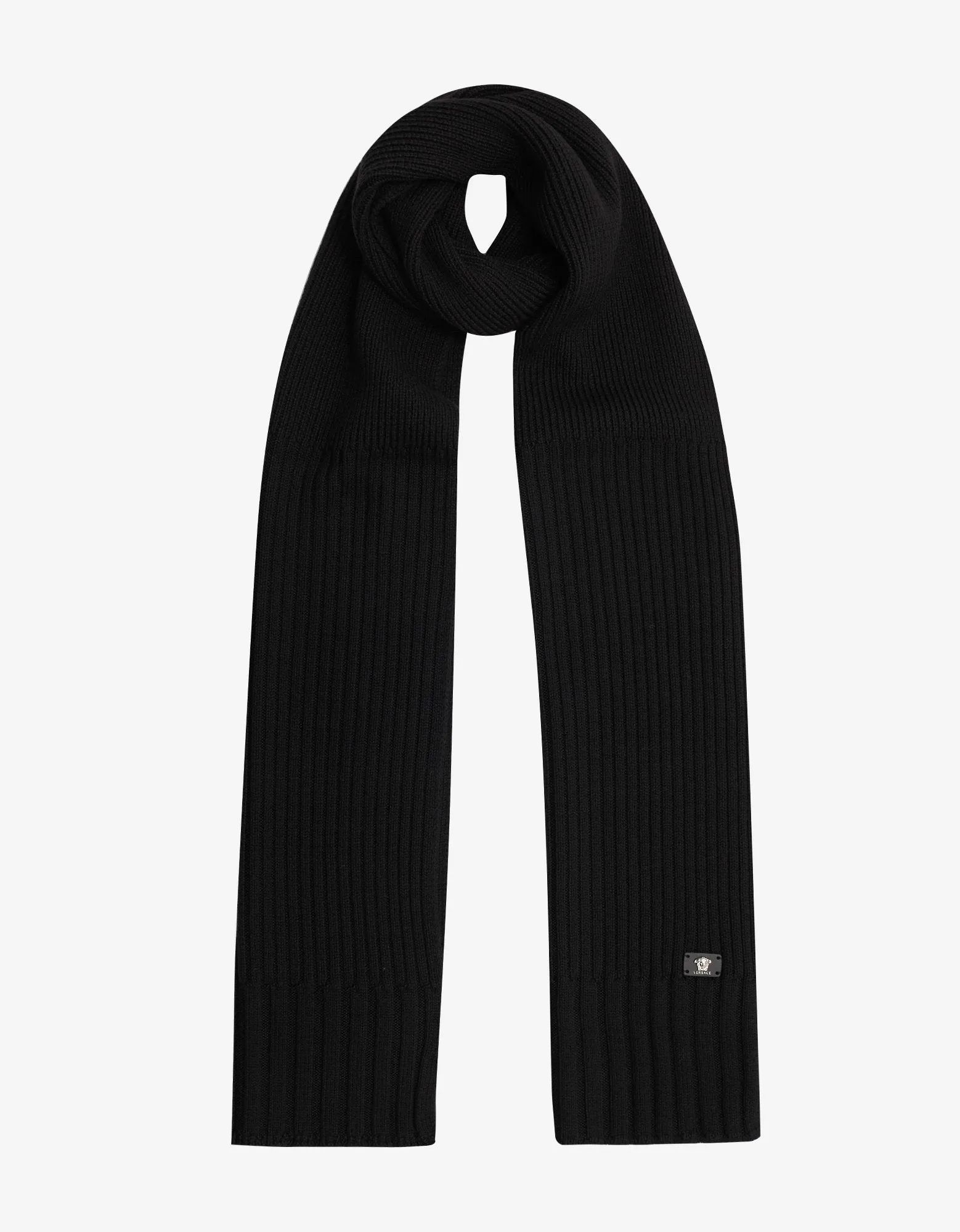 Wool Scarf with Black Ribbing