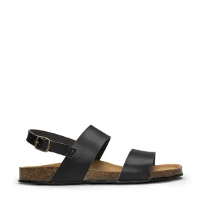 Black Unisex Vegan Zander Sandals - Nae Three-Strap