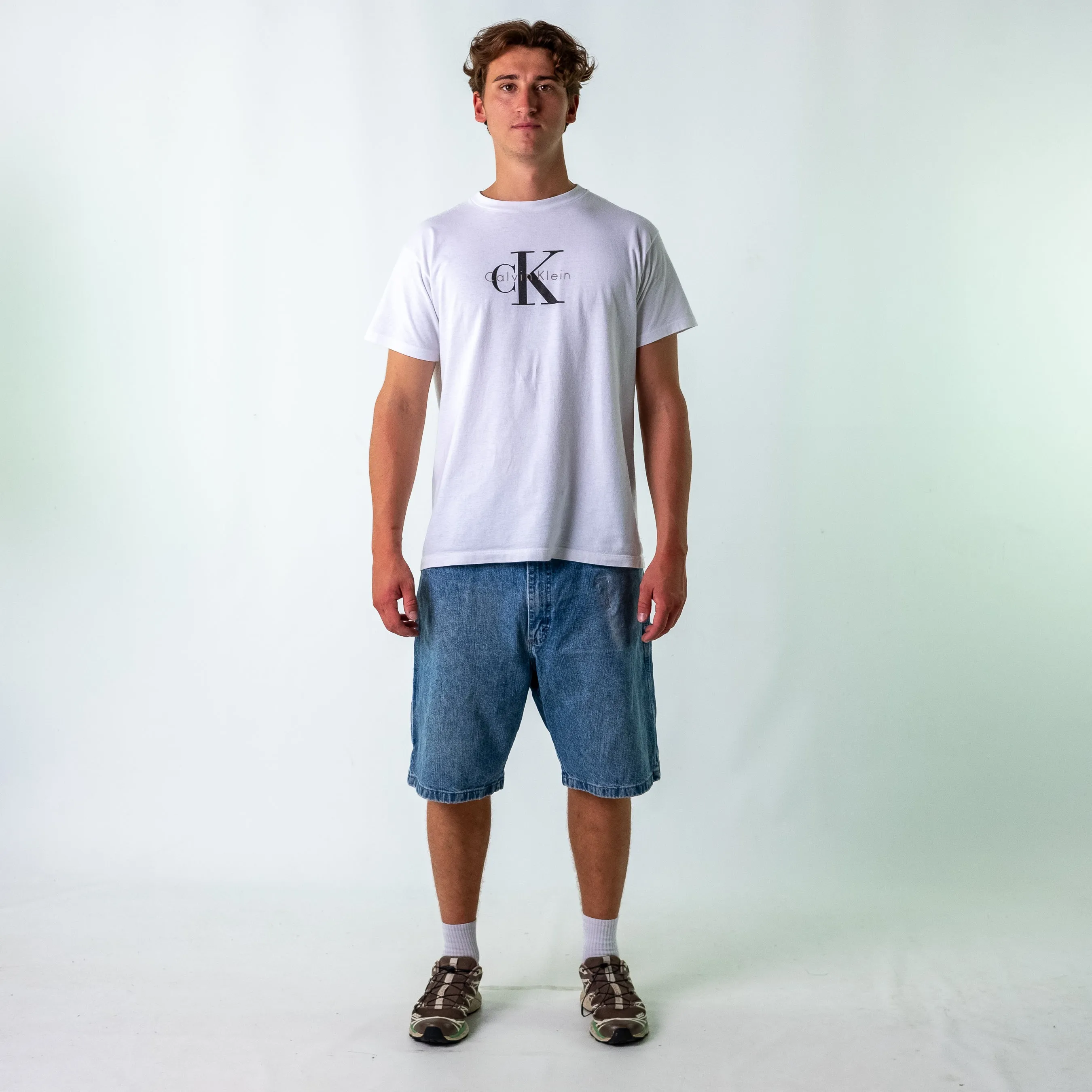 Blue 90s Wrangler Denim Carpenter Jorts Shorts (36)
