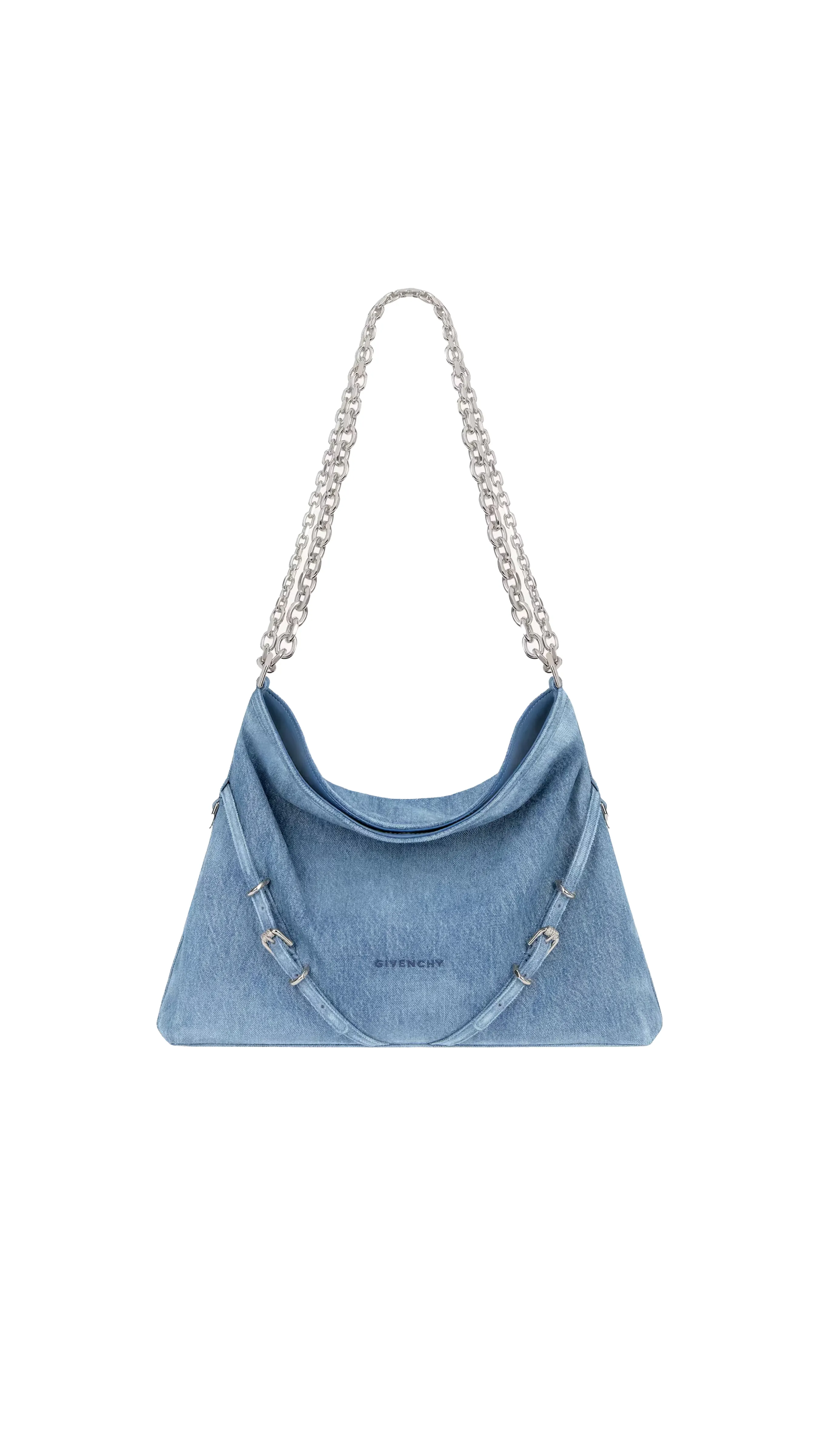 Blue Washed Denim Voyou Medium Bag