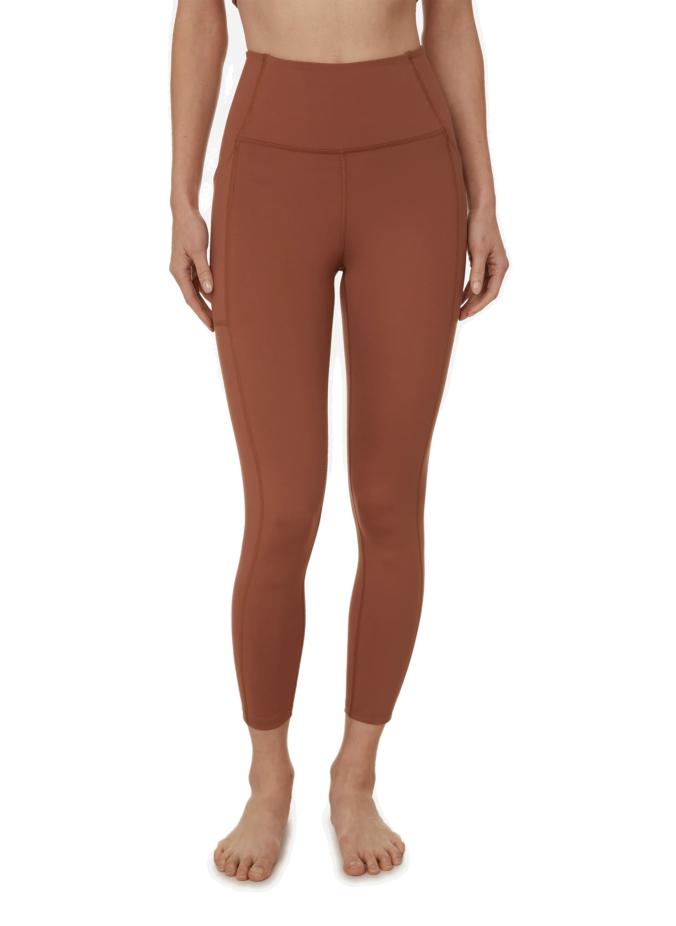 Brown Leggings with Pockets by GIRLFRIEND COLLECTIVE