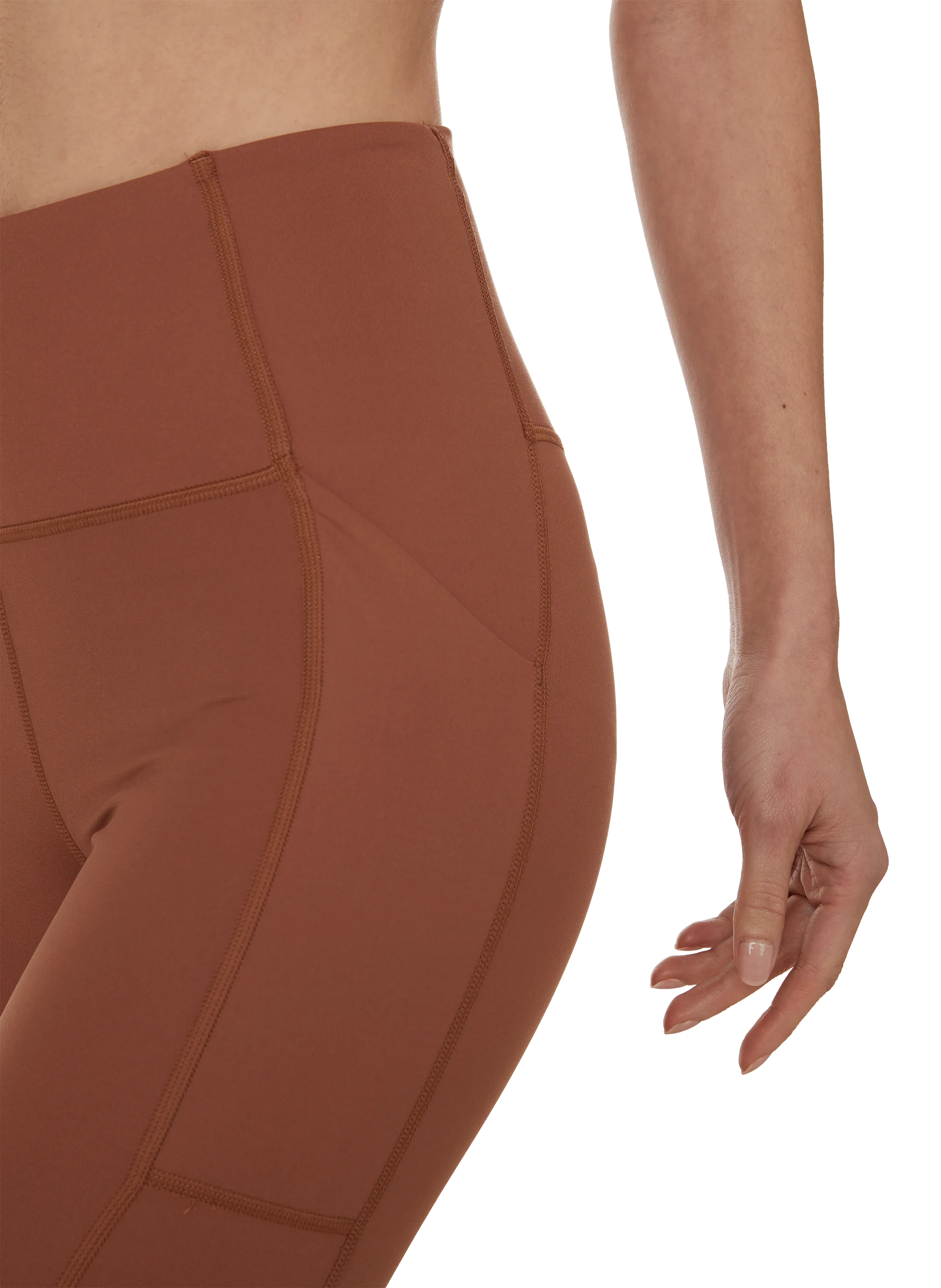 Brown Leggings with Pockets by GIRLFRIEND COLLECTIVE