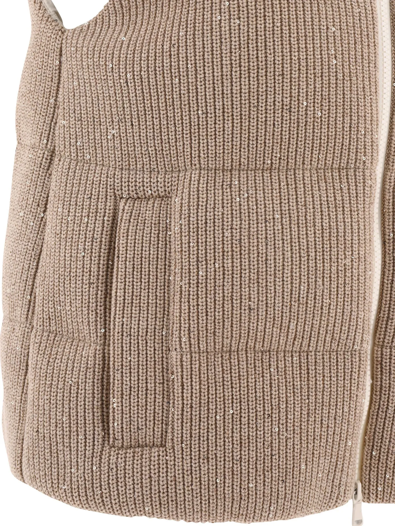 BRUNELLO CUCINELLI Women's Tan Down Vest - SS24