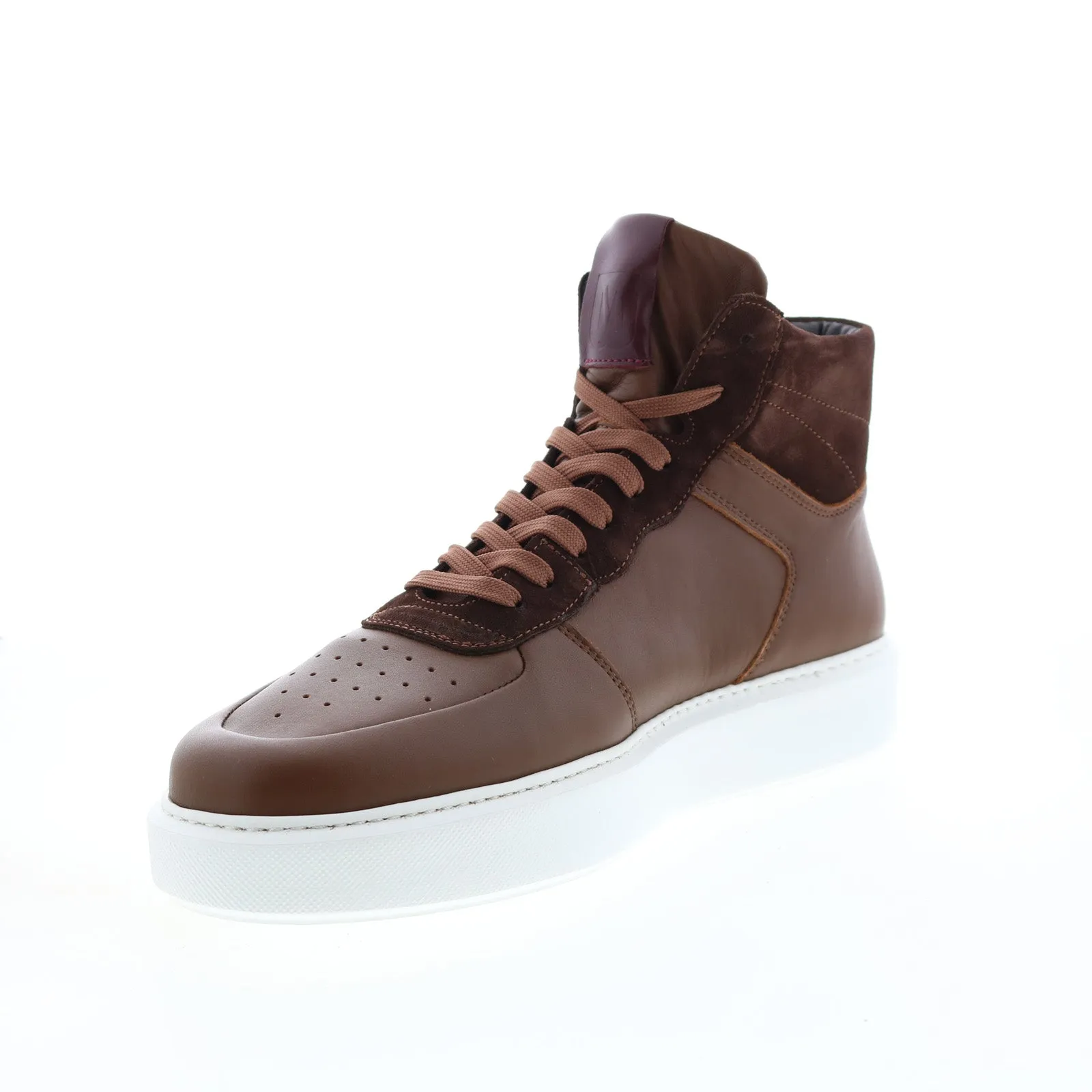 Bruno Magli Cesare HI MB2CSRB0 Brown Leather Lifestyle Sneakers Shoes