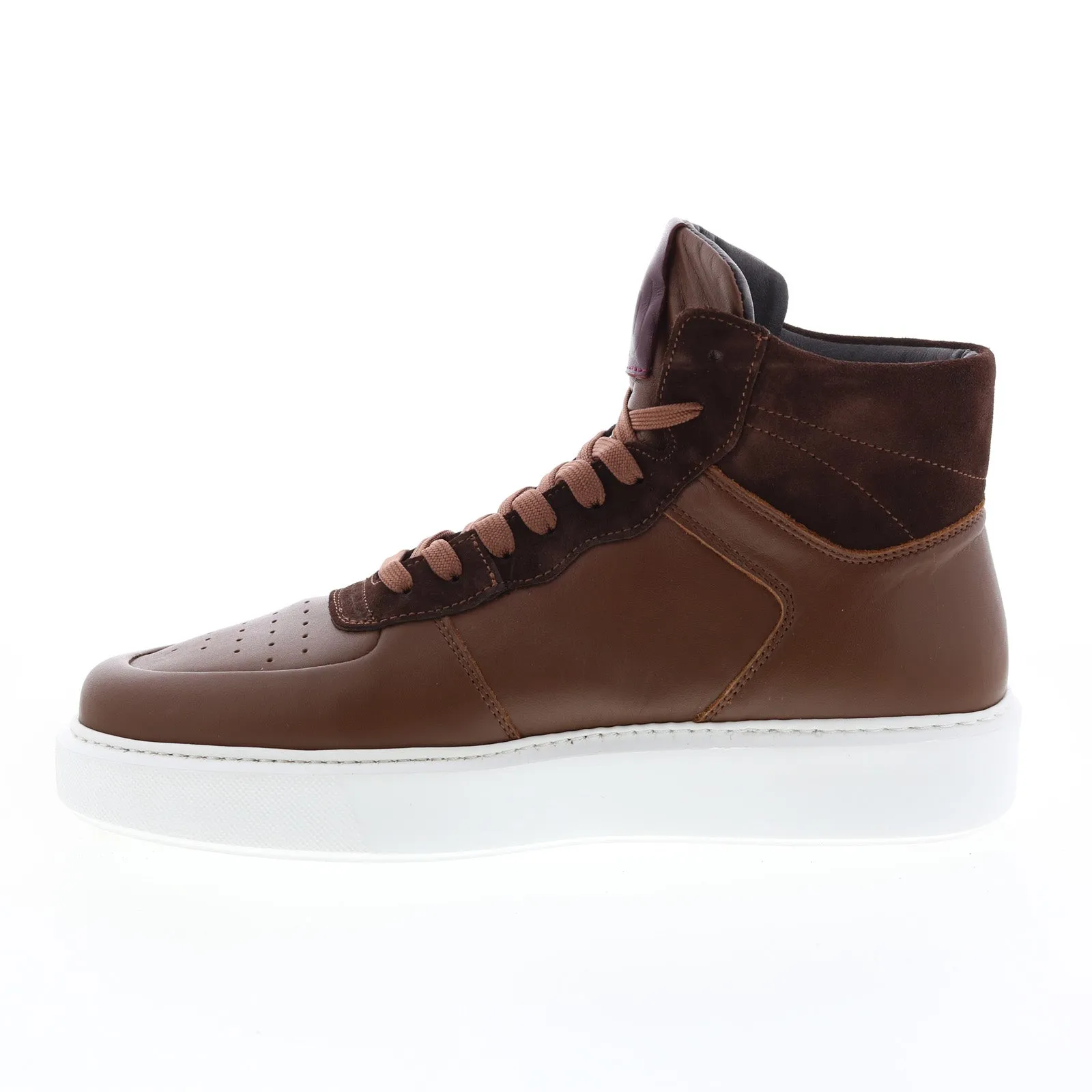 Bruno Magli Cesare HI MB2CSRB0 Brown Leather Lifestyle Sneakers Shoes