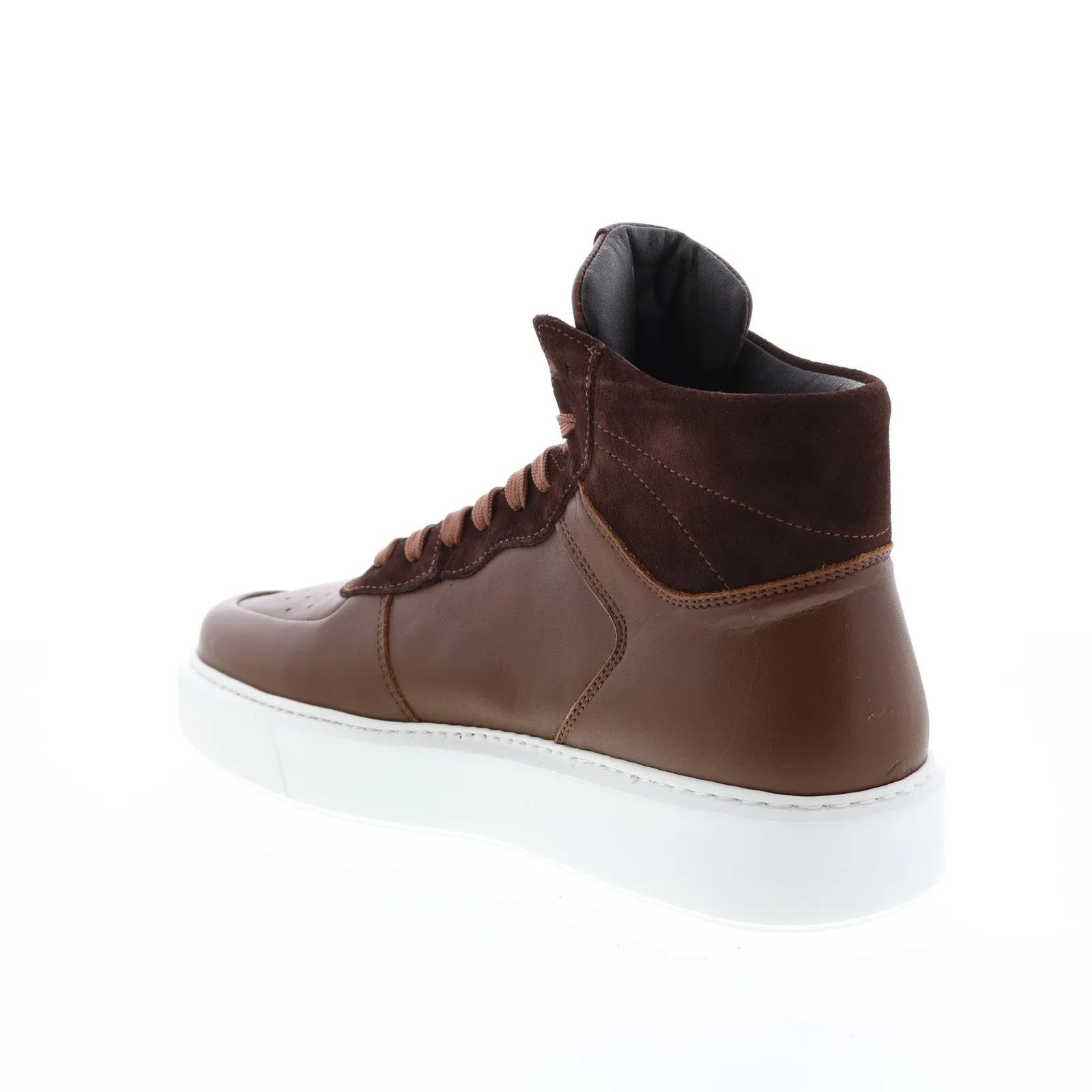 Bruno Magli Cesare HI MB2CSRB0 Brown Leather Lifestyle Sneakers Shoes