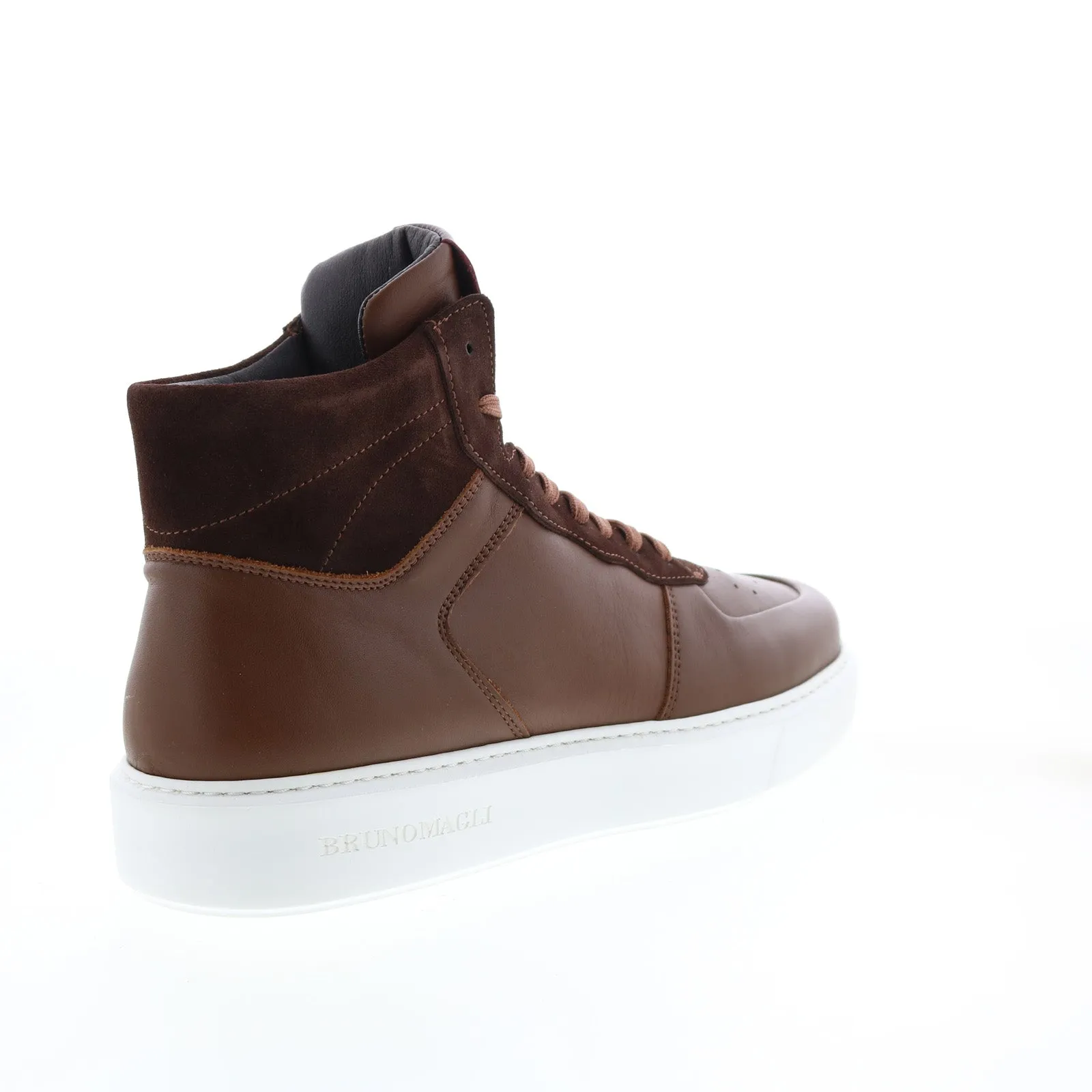 Bruno Magli Cesare HI MB2CSRB0 Brown Leather Lifestyle Sneakers Shoes