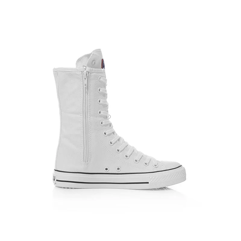 Lace-up Mid Calf Sneakers for Women / Rock Style Female Shoes