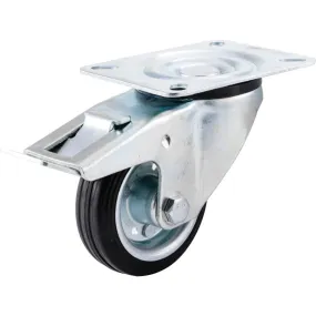 Castor, Medium Duty, Braked, Swivel, 80mm, 50kg Load Capacity