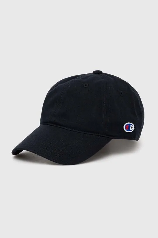 Champion black cotton baseball cap smooth color