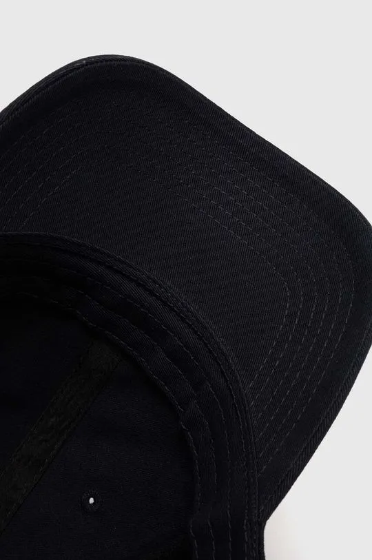 Champion black cotton baseball cap smooth color