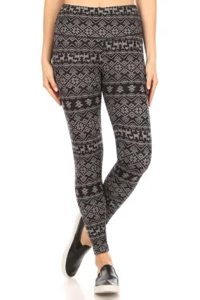 Christmas Fair Isle Hearts Cozy Lounge Fleece-Lined Leggings