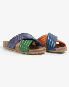 Colorblock Crisscross Strap Sandals