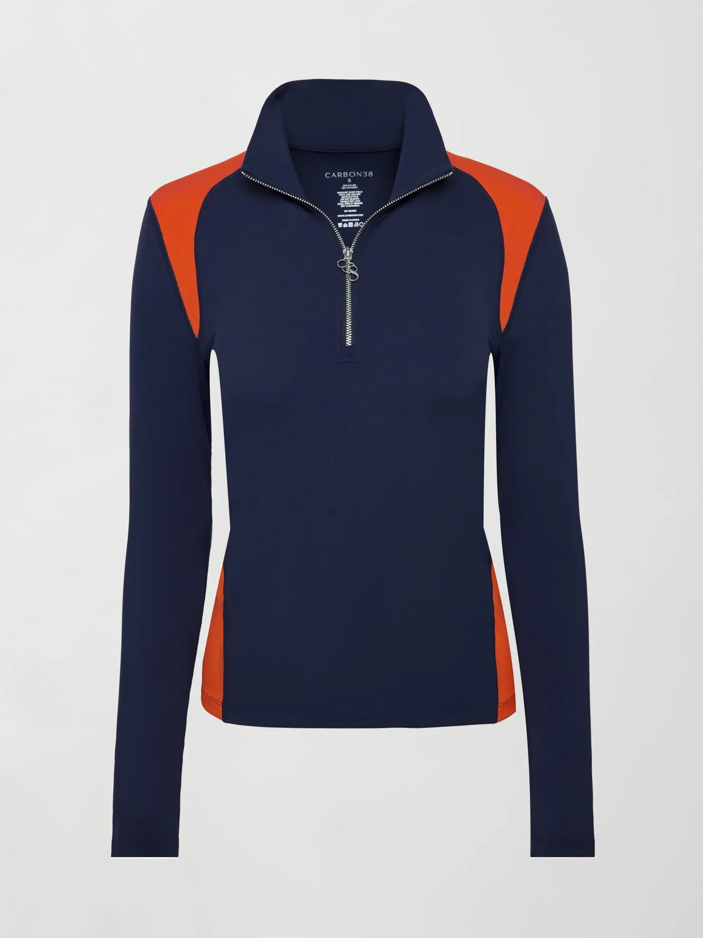 Colorblock Half Zip Top Melt Navy Orange