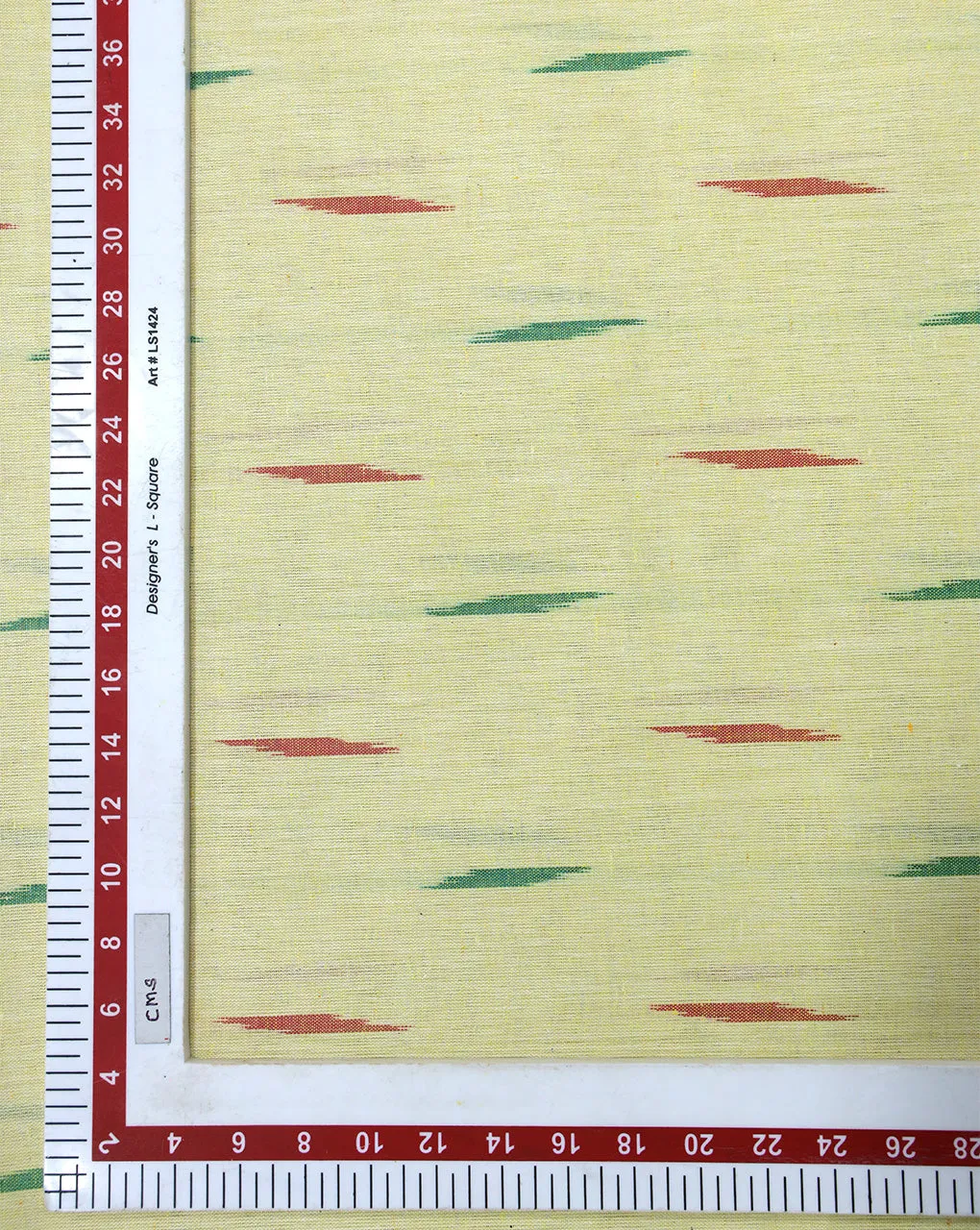 Cotton Ikat Fabric with Yarn-Dyed Design