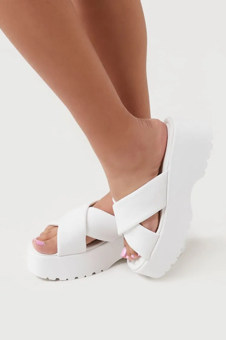 Cross Strap Platform Sandals