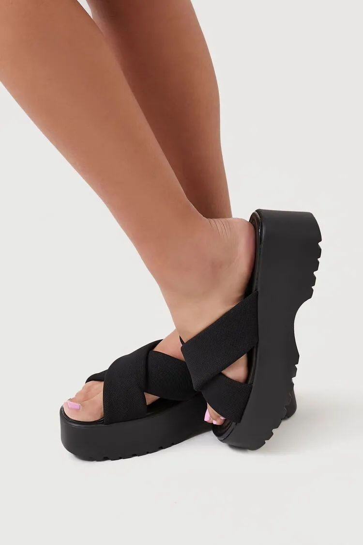 Cross Strap Platform Sandals