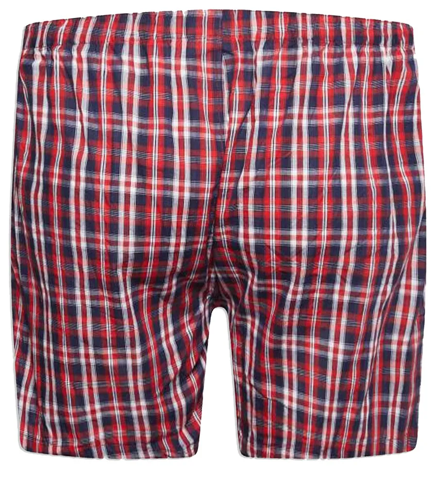 Pack of Two Woven Boxer Shorts (PLAID) for Big Men by D555